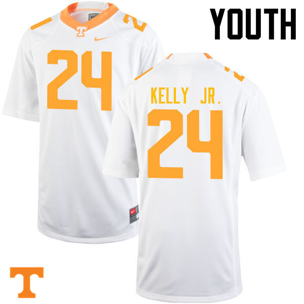 Youth #24 Todd Kelly Jr. Tennessee Volunteers College Football Jerseys-White - Click Image to Close